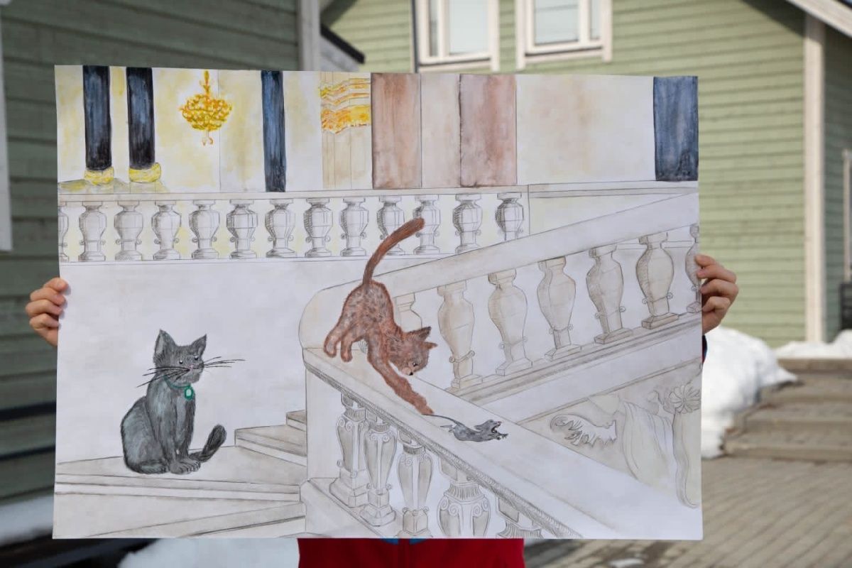 Портрет Эрмитажного кота - 2024 в исполнении биатлонистки ОСШОР Л.Н. Носковой